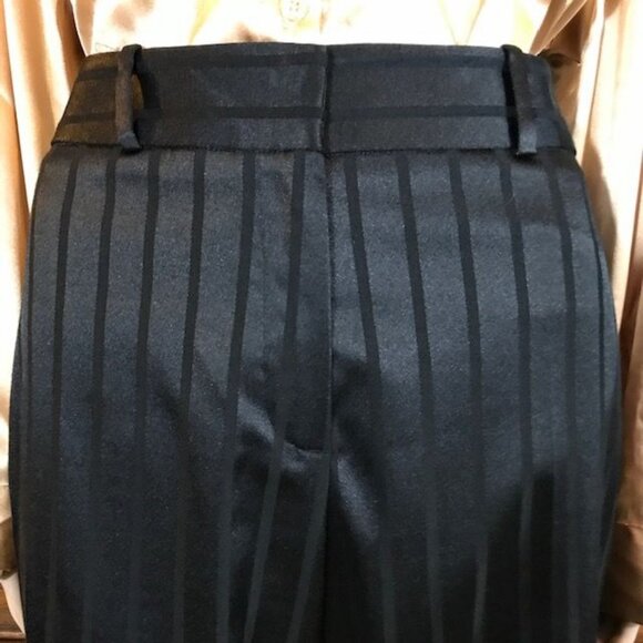 NWOT Anne Klein Onyx Textured Tuxedo Stripe Stretch Cotton Blend Trouser - Picture 5 of 9